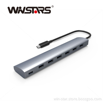 7 Ports USB 3.1 Type-C to USB 3.0/3.1 Hub with 12V 4A Adapter